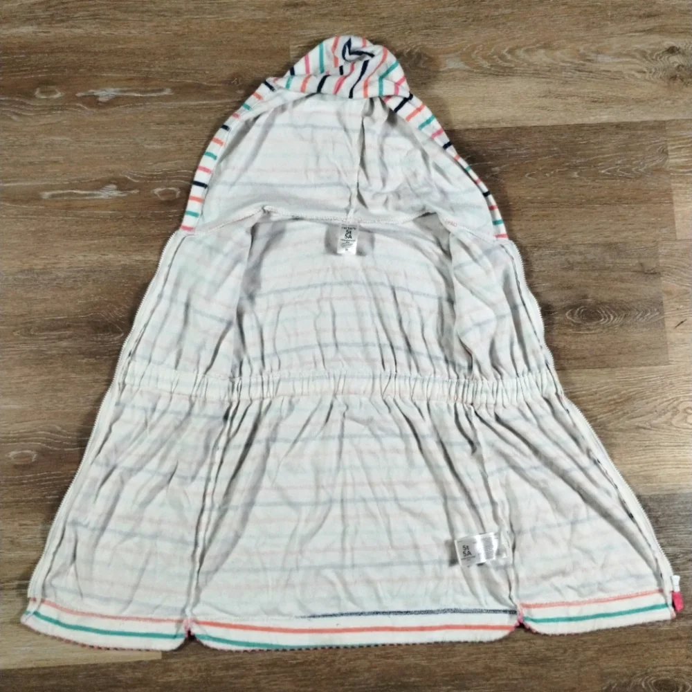 Carter's Girls Hooded Cover-Up Zip Up Striped Colorful Size 5T - Picture 12 of 16